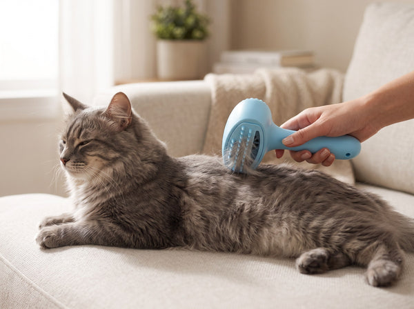 También con el gato — cepillo Peluso